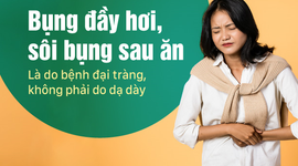 Bụng đầy hơi, sôi bụng sau ăn: Là do bệnh đại tràng không phải dạ dày