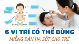 6 vị trí có thể dùng miếng dán hạ sốt cho trẻ
