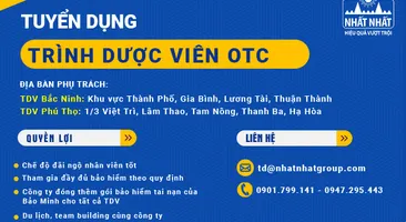 Tuyển dụng trình dược viên tháng 1 - Bắc Ninh, Phú Thọ