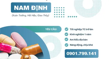 [TUYỂN DỤNG] TRÌNH DƯỢC VIÊN KHU VỰC NAM ĐỊNH