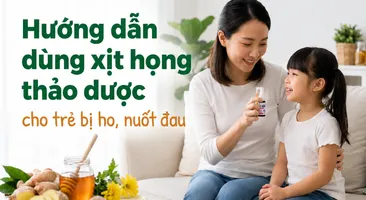 Hướng dẫn dùng xịt họng thảo dược cho trẻ bị ho, nuốt đau
