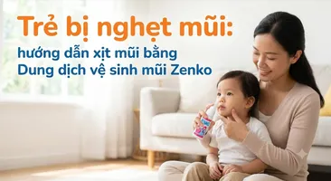 Trẻ bị nghẹt mũi: hướng dẫn xịt mũi bằng Dung dịch vệ sinh mũi Zenko